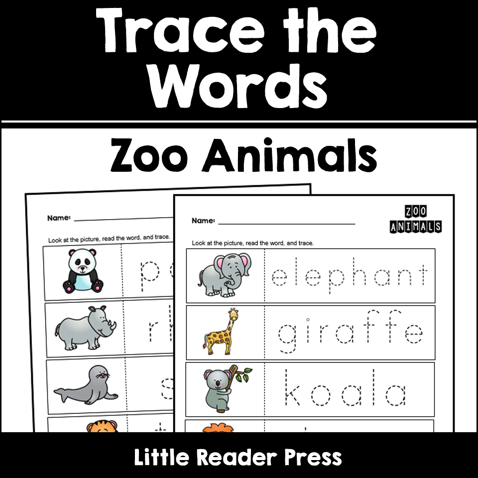 Zoo Animals Trace The Words Worksheets Made By Teachers